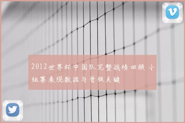 2012世界杯中国队完整战绩回顾 小组赛表现数据与晋级关键